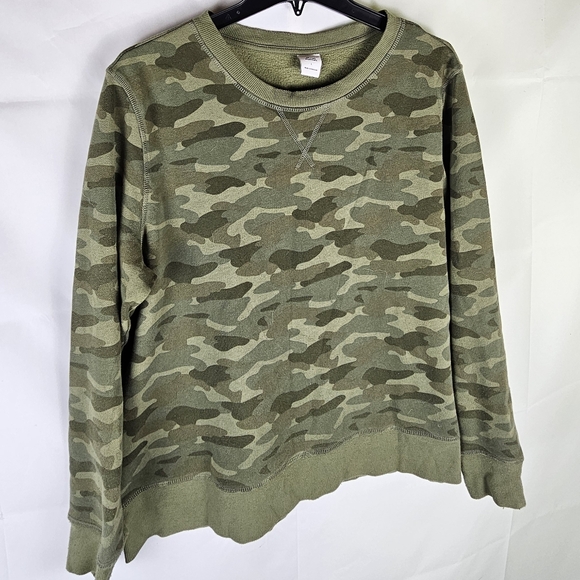 Amazon Essentials Camo Sweatshirt Pullover Size L Gorpcore Fall Loungewear Comfy - Picture 2 of 6